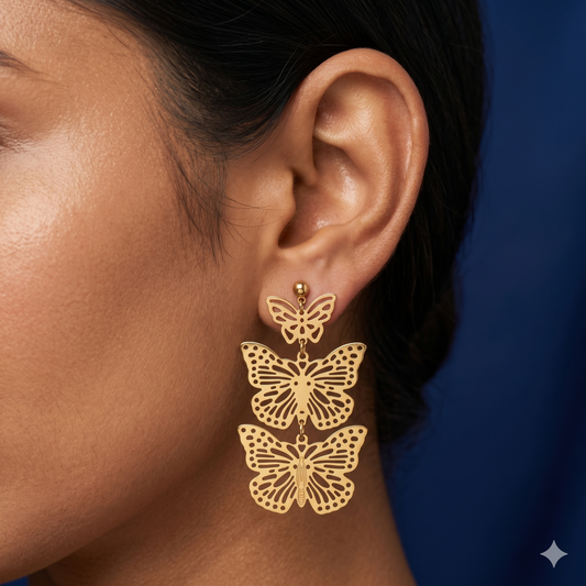 Butterfly Bloom Drop Earrings - BKAT15