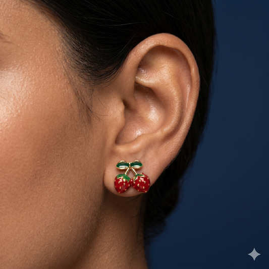Cherry Charm Mini Studs - BKAT22