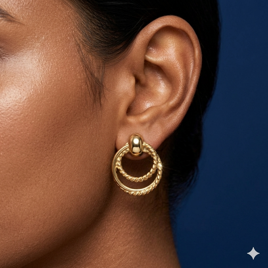 Braided Glow Hoop Earrings - BKAT31