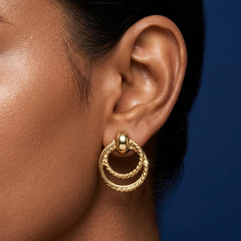 Braided Glow Hoop Earrings - BKAT31