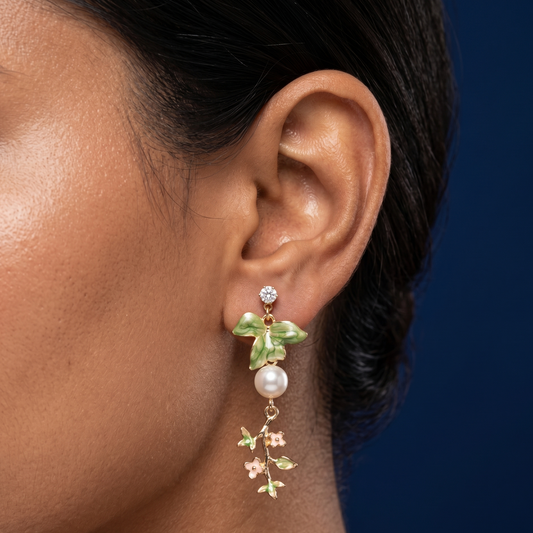 Bloom & Pearl Vine Earrings - BKEN08