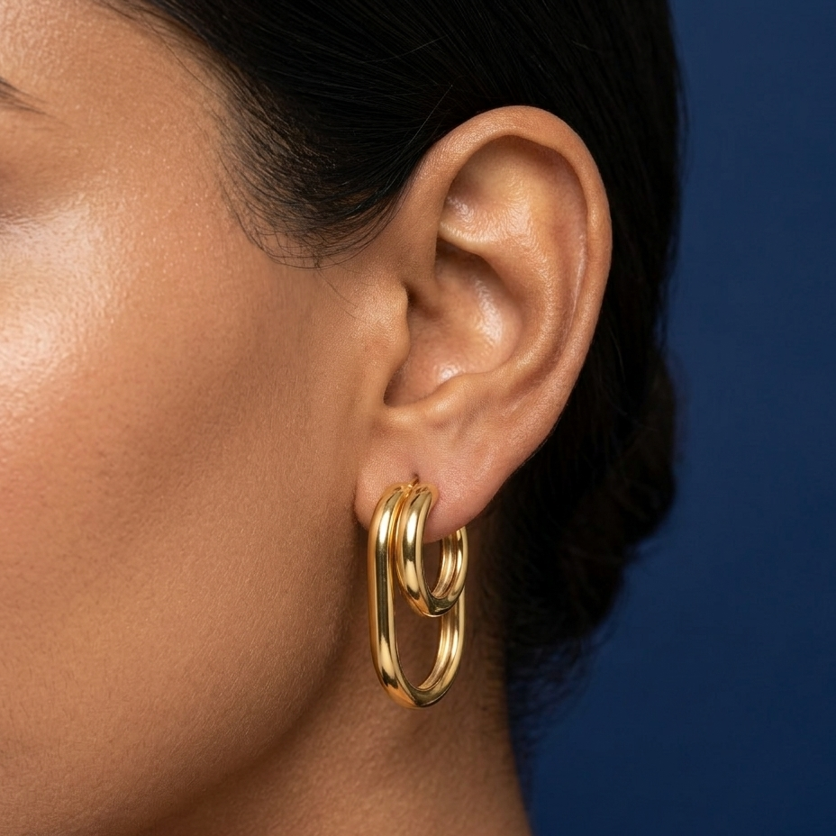 Twin Ring Statement Hoops - BWAT18