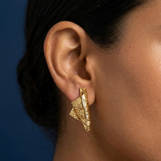 Golden Edge Sculpt Earrings - BWAT20