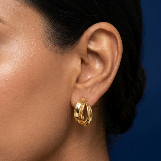 Golden Duo Hoop Earrings - BWAT29