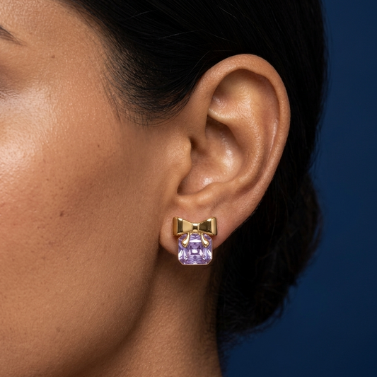 Princess Lilac Bow Studs - BWSS03