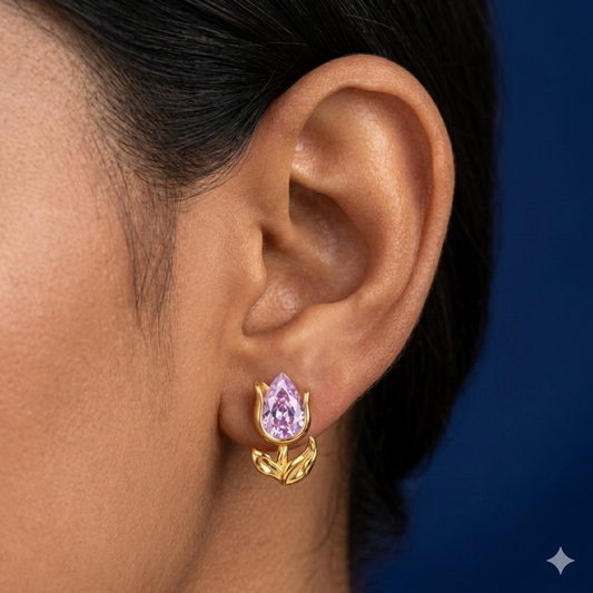 Blush Tulip Sparkle Earrings - BWSS06