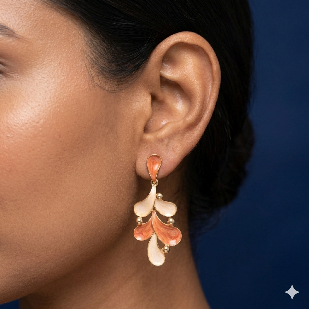 Peach Dew Drop Earrings - EN03