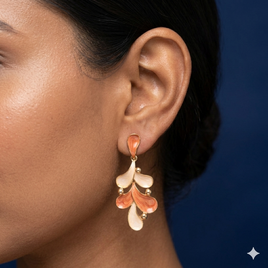 Peach Dew Drop Earrings - EN03