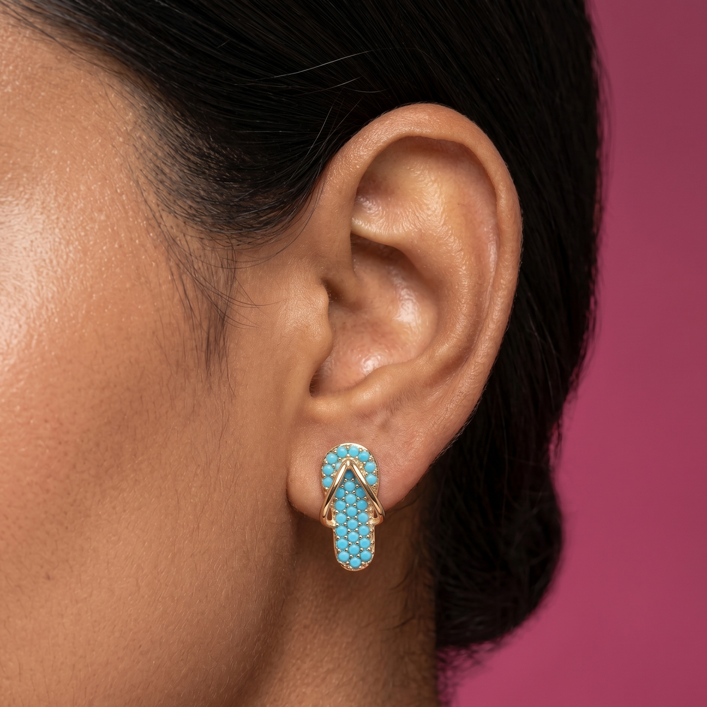 Beach Bliss Flip Flop Earrings - Turquoise Blue