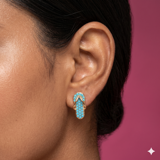 Beach Bliss Flip Flop Earrings - Turquoise Blue
