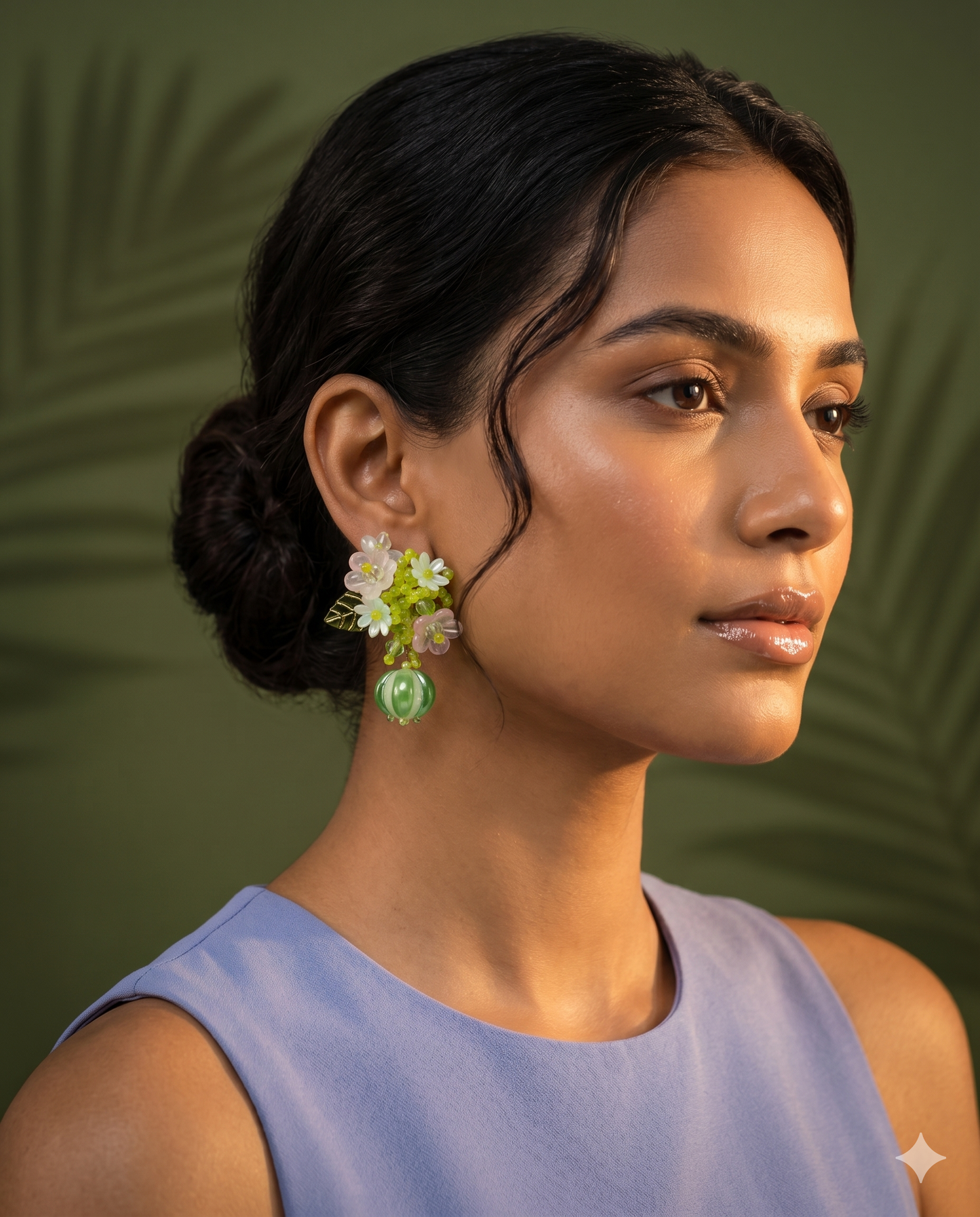Lime Blossom Garden Earrings
