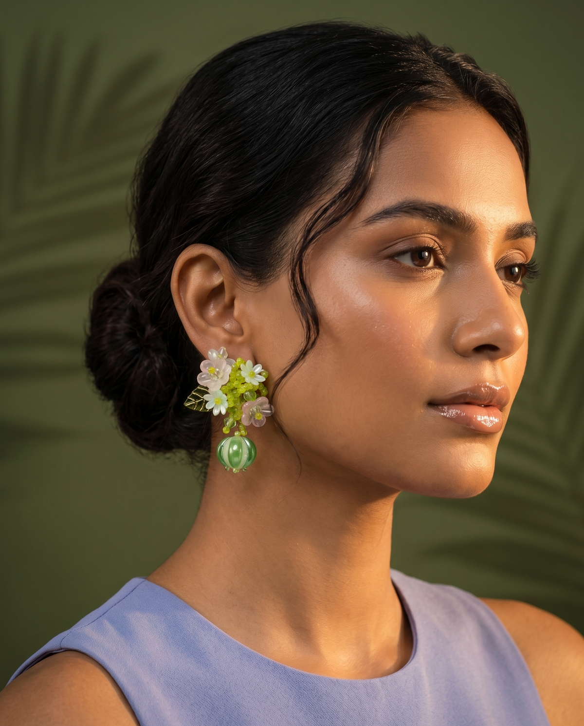 Lime Blossom Garden Earrings