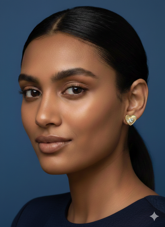 Radiant Heart Anti Tarnish Stud - BKAT09