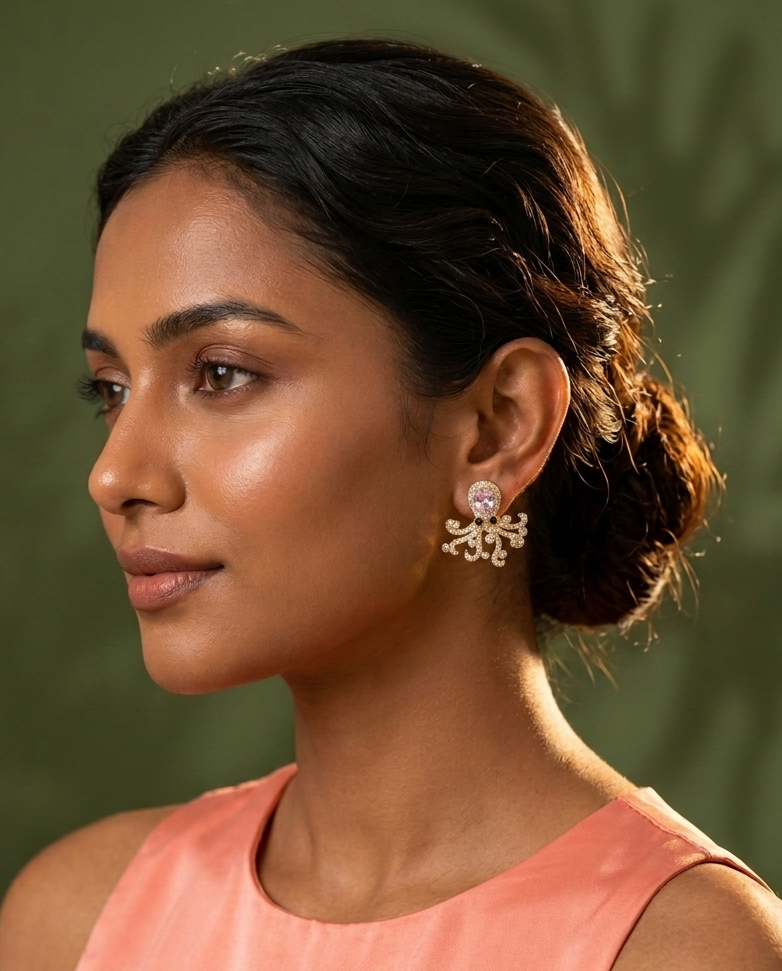 Blush Pearl Octopus Earrings