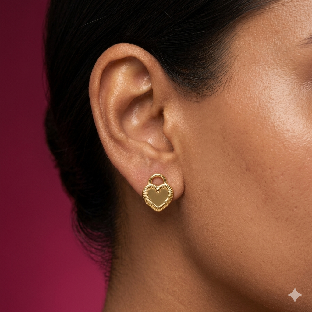 Heart Lock Earrings - MNSS04