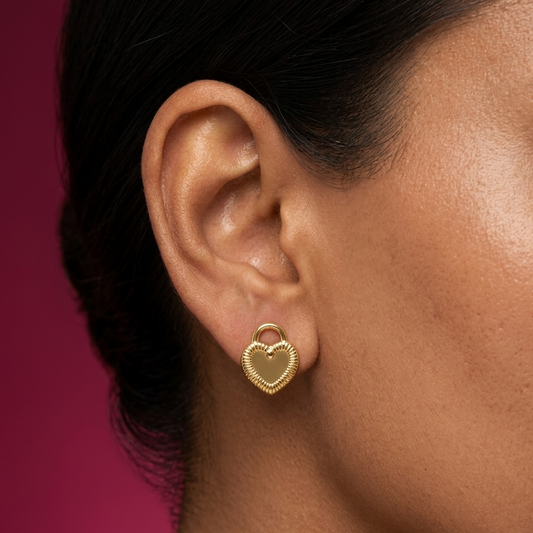 Heart Lock Earrings - MNSS04