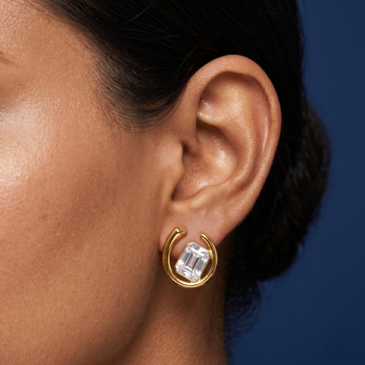 Crystal Curve Earrings - BWAT07