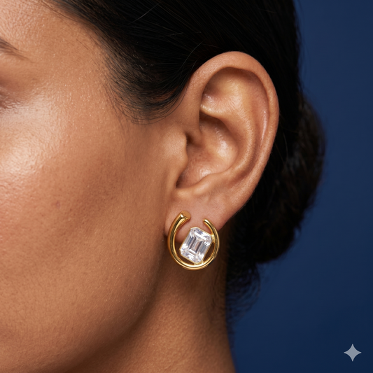 Crystal Curve Earrings - BWAT07