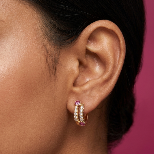Pink Aura Hoops