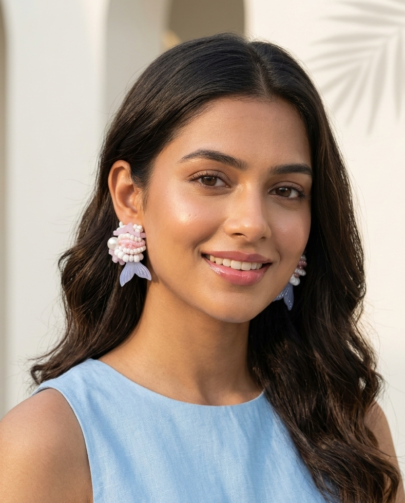 Blush Mermaid Earrings - SFBD09