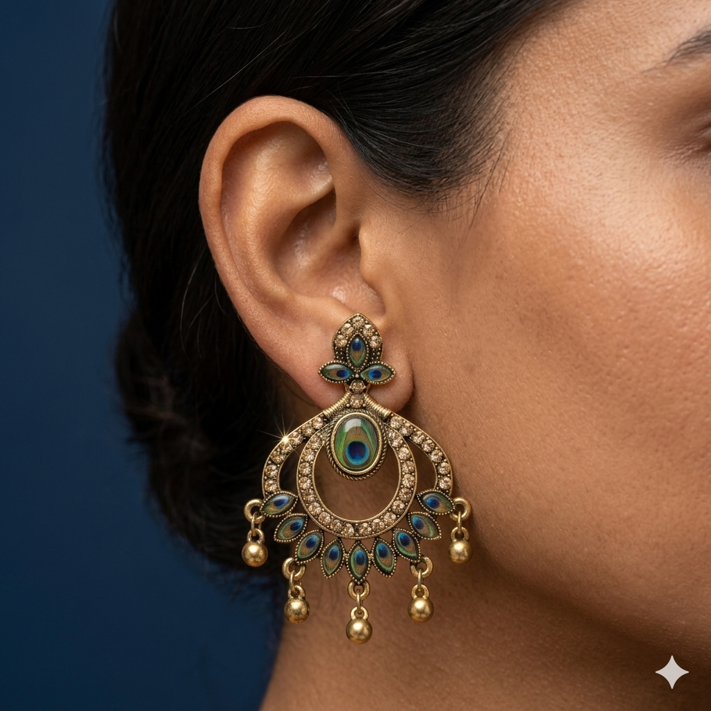 Peacock Aura Antique Drops - PC08