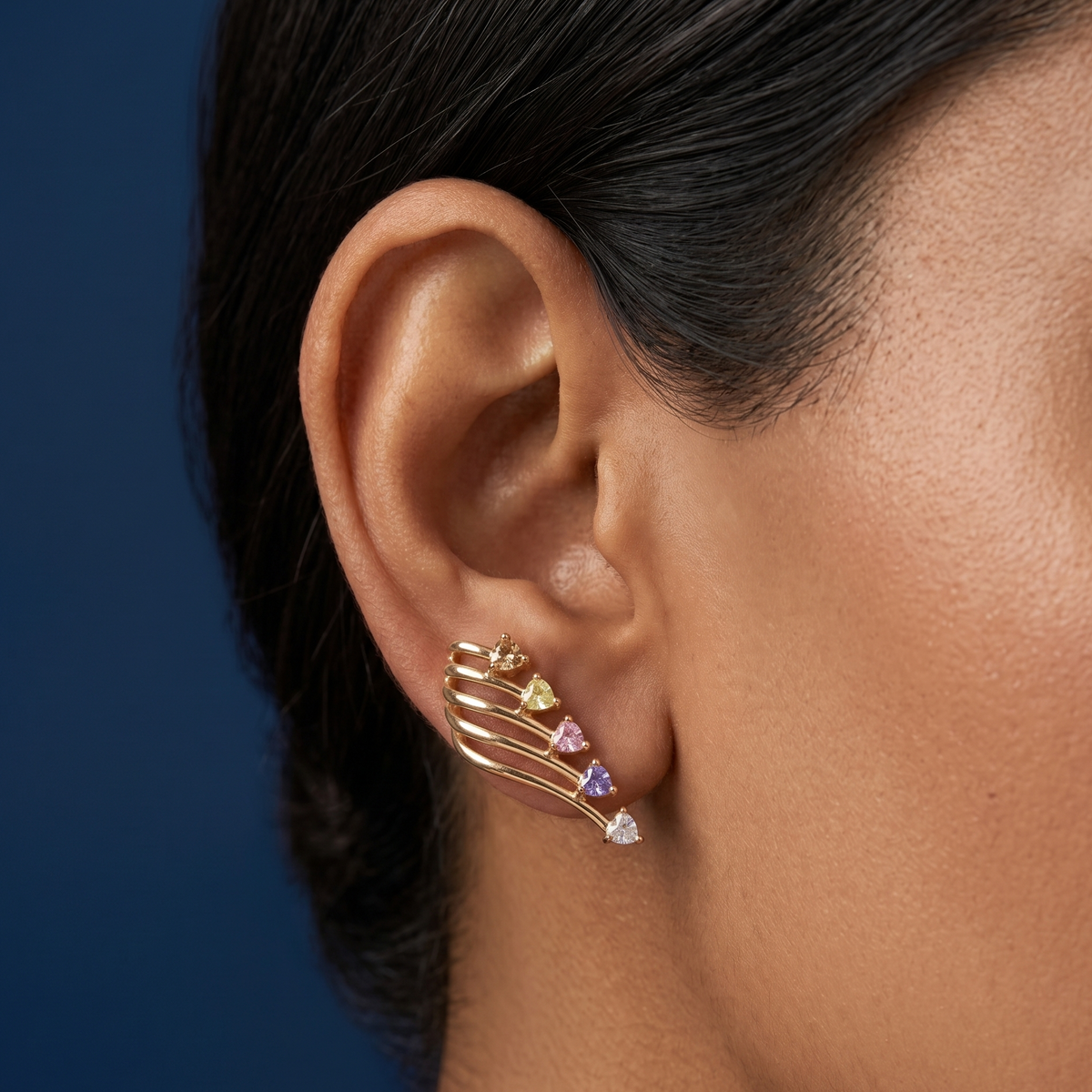 Rainbow Heart Luxe Earrings - SFAT12