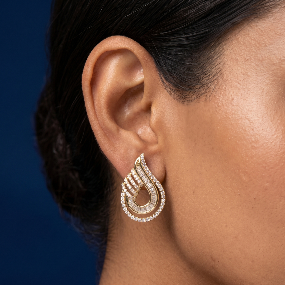 Golden Cascade Drop Earrings - SFPW11