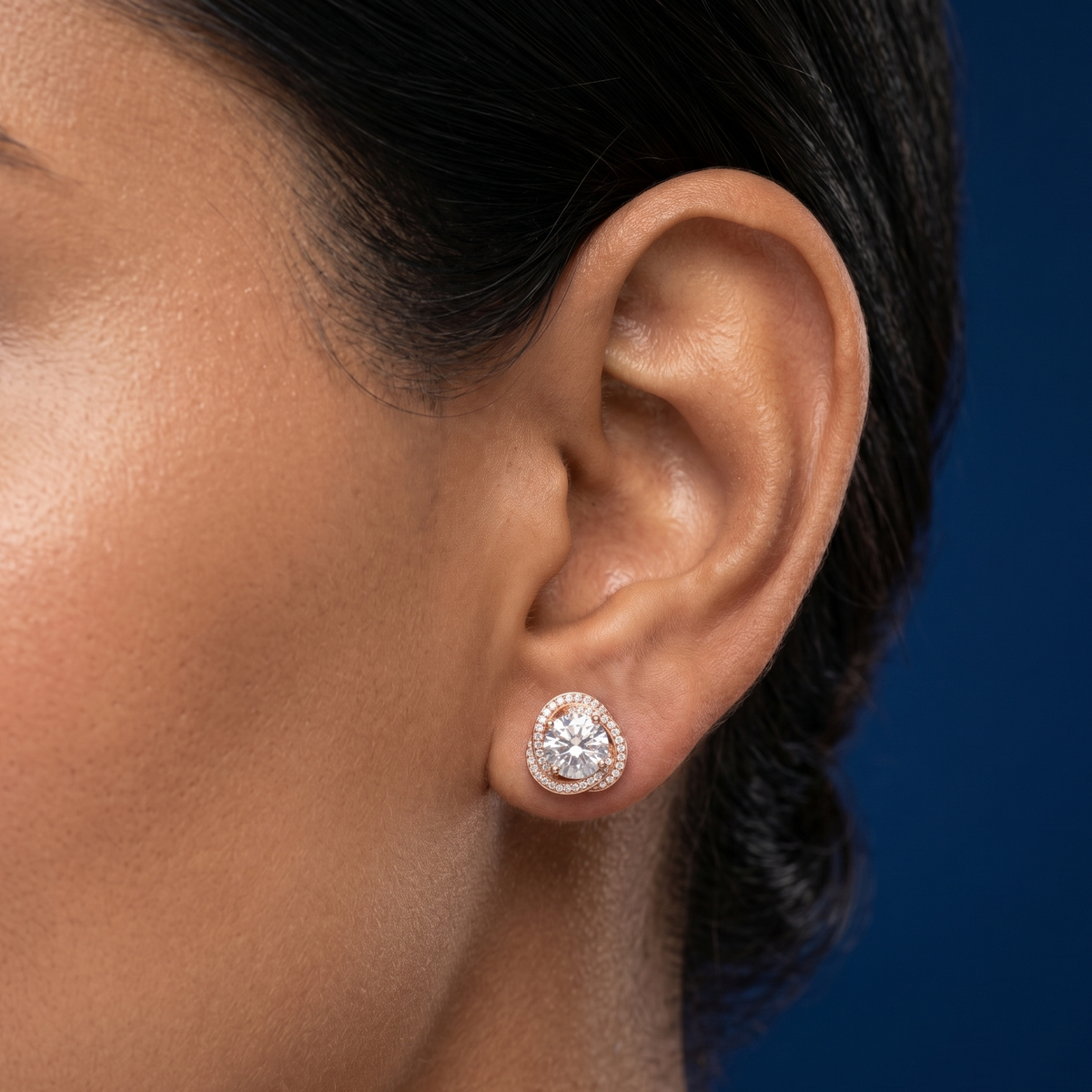 Crystal Halo Stud Earrings - SFPW14