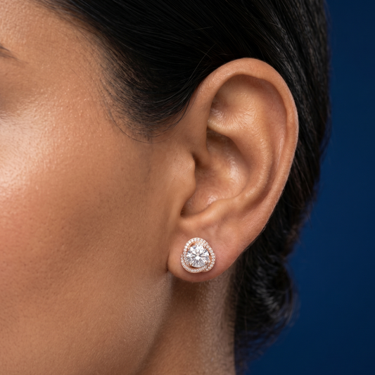 Crystal Halo Stud Earrings - SFPW14