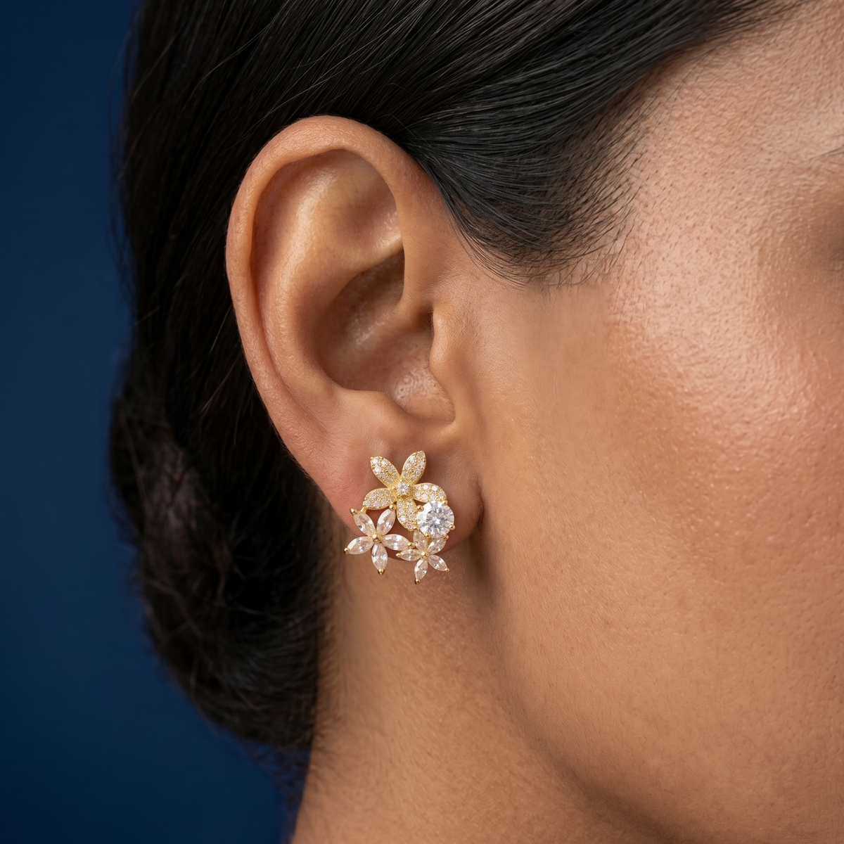 Golden Blossom Spark Studs - SFPW22