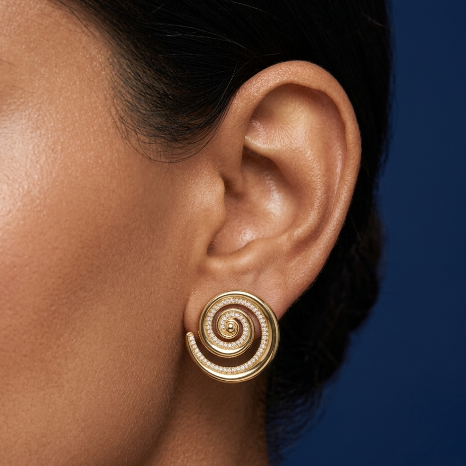 Infinity Swirl Sparkle Studs - SFPW28