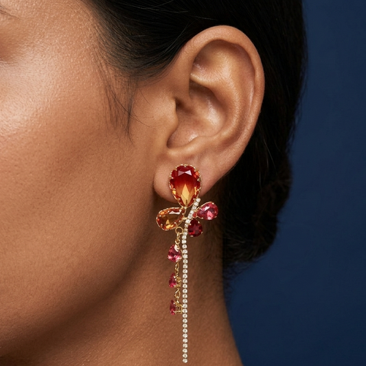 Ruby Bloom Cascade Earrings - SFSS02
