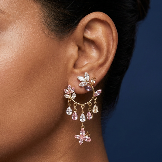 Ethereal Bloom Drop Earrings - SFSS03