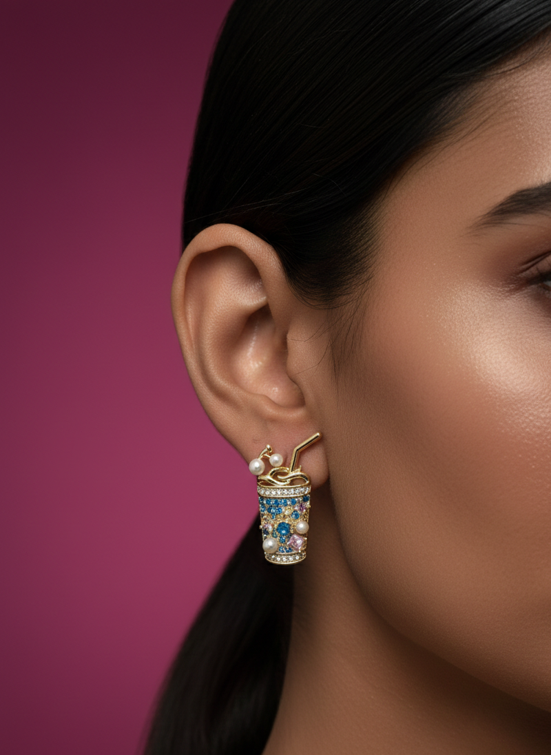 Sparkle Sip Statement Earrings - SFSS14.1