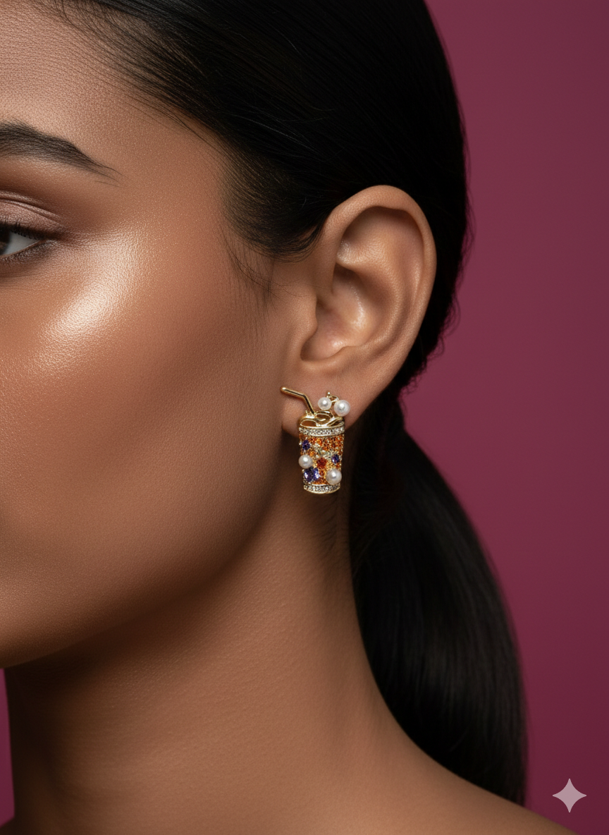 Sparkle Soda Cup Earrings - SFSS14