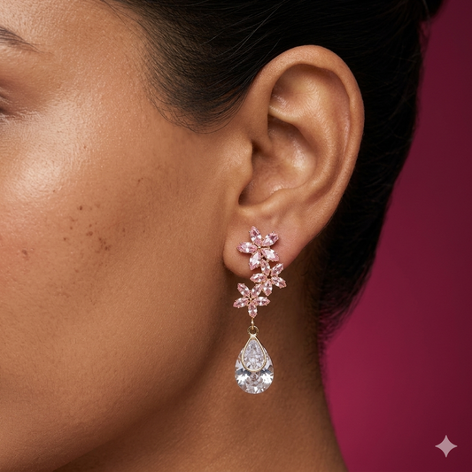 Blush Blossom Drop Earrings - SFSS18