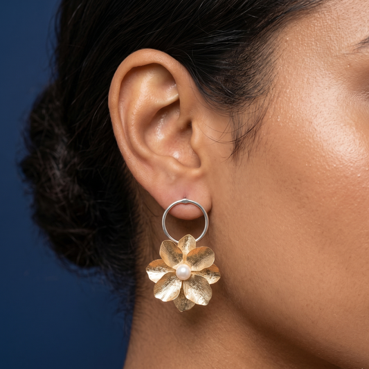 Rosette Hoop Earrings - TY10