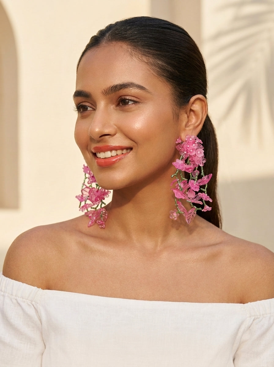 Pink Blossom Earrings - SFBD11
