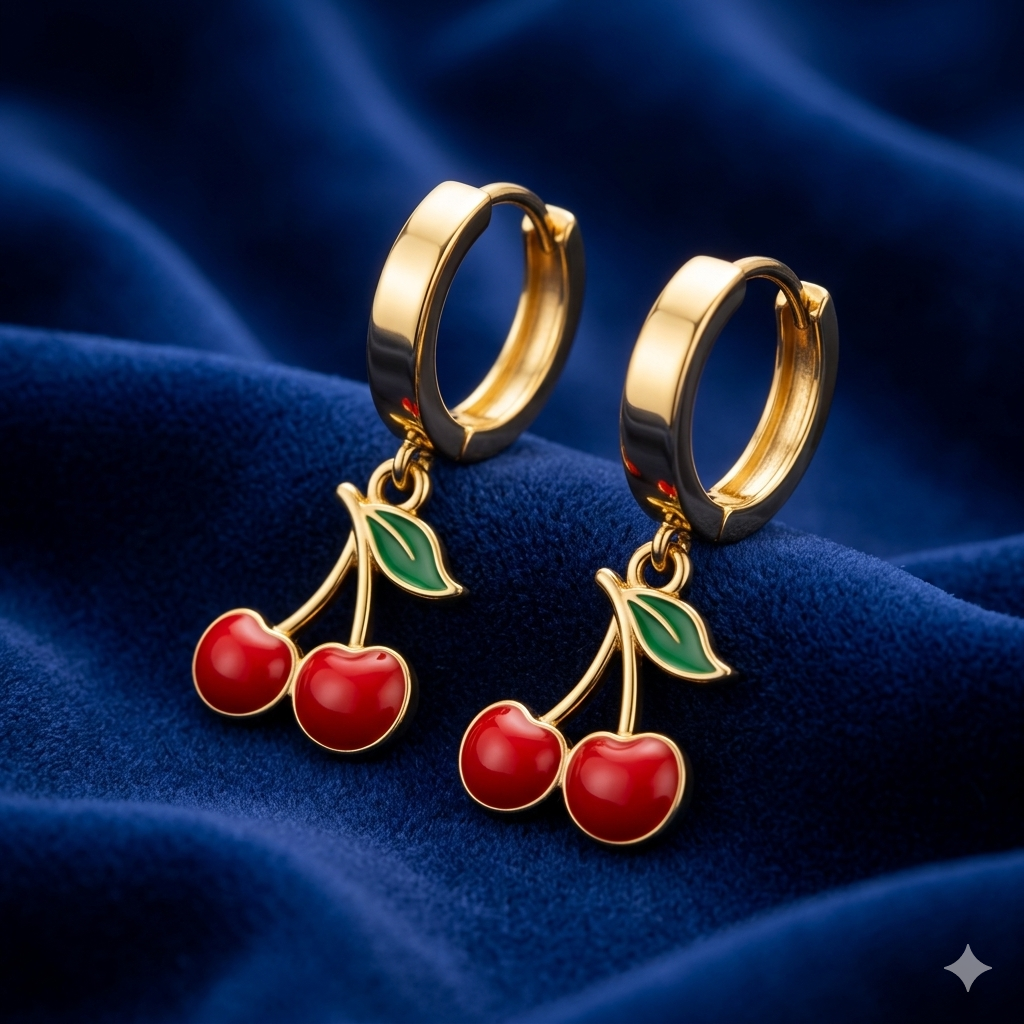 Cherry Pop Hoop Earrings - BKAT07
