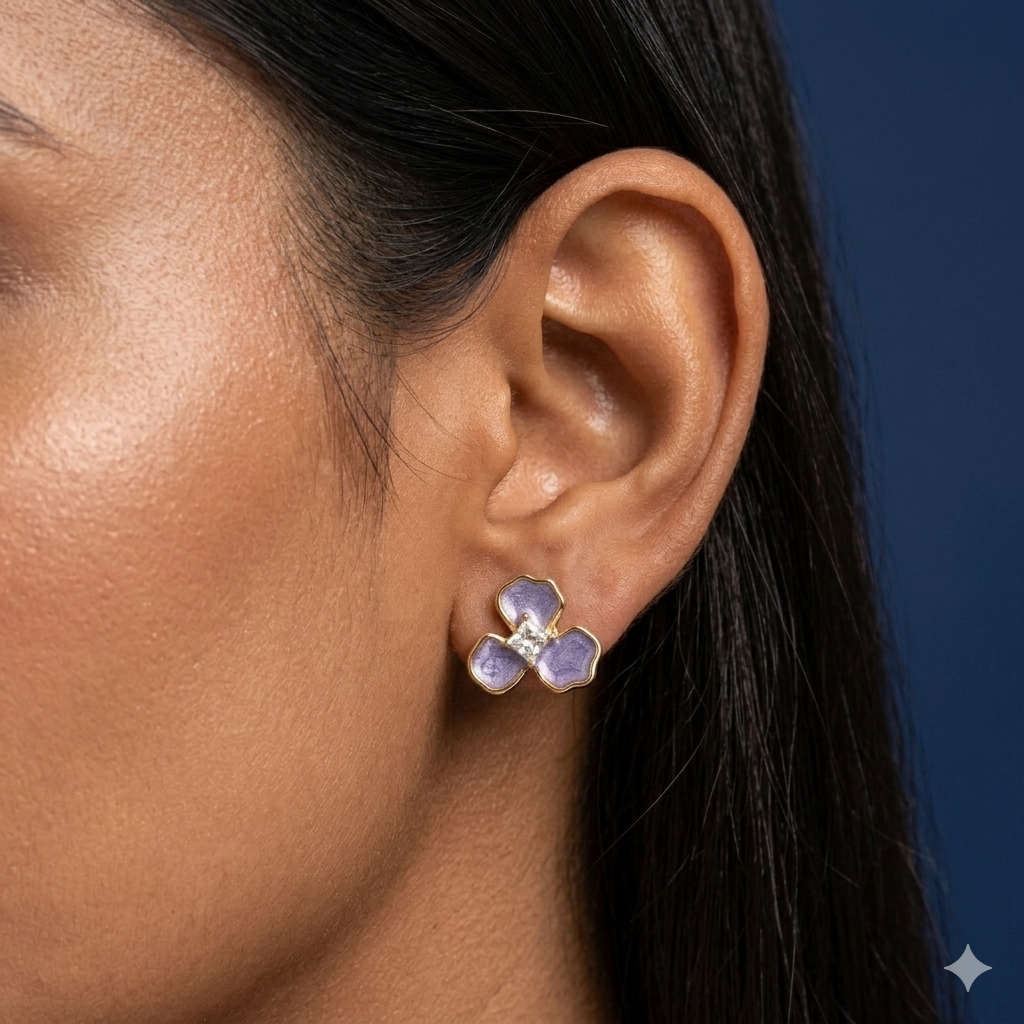 Lilac Bloom Studs - BKAT08