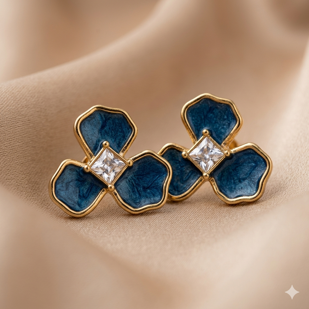 Sapphire Petal Studs - BKAT08.1
