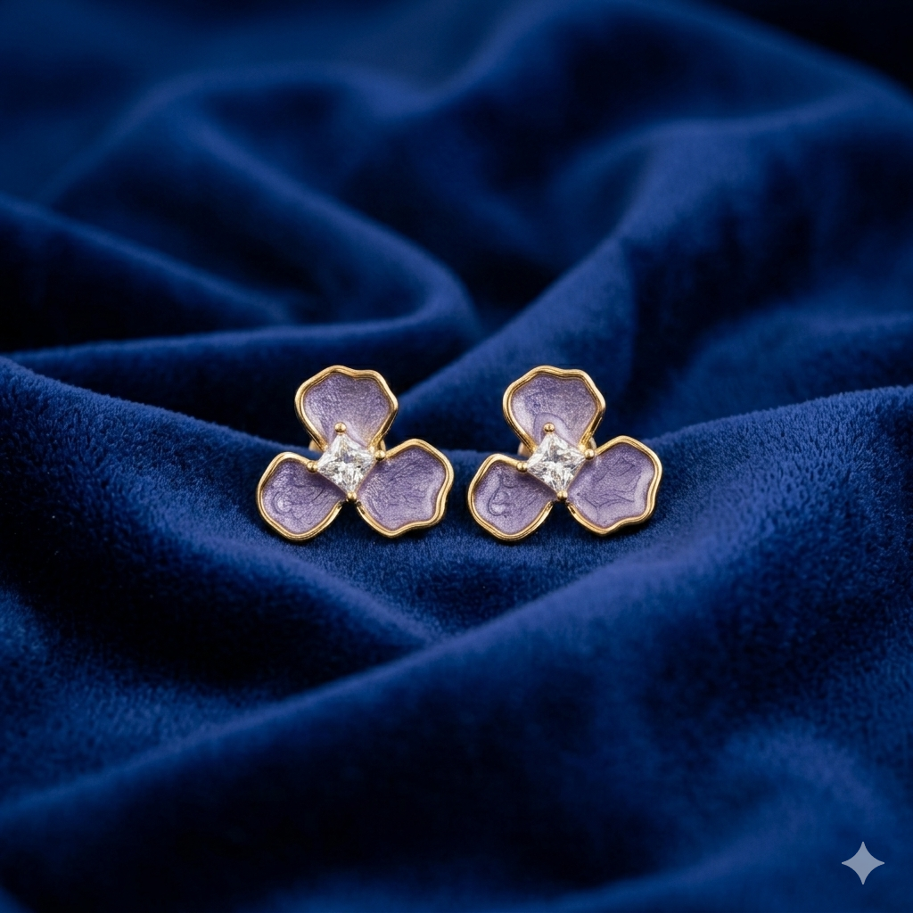 Lilac Bloom Studs - BKAT08