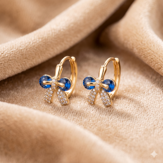 Blue Belle Bow Earrings - BKAT12