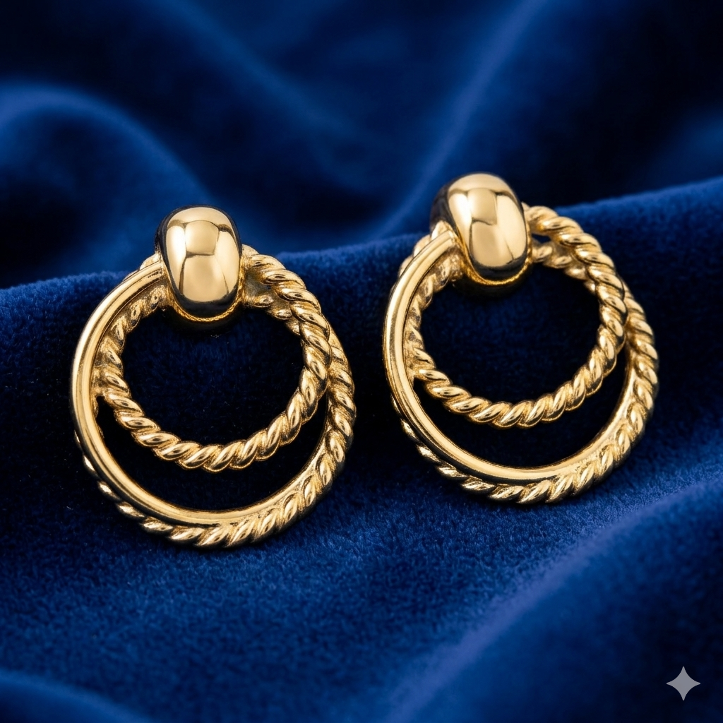 Braided Glow Hoop Earrings - BKAT31