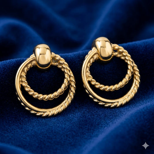 Braided Glow Hoop Earrings - BKAT31
