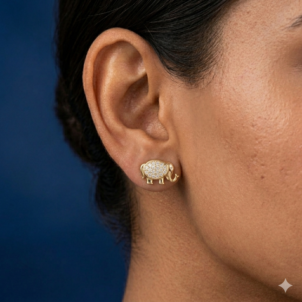 Lucky Charm Elephant Studs - BKAT41