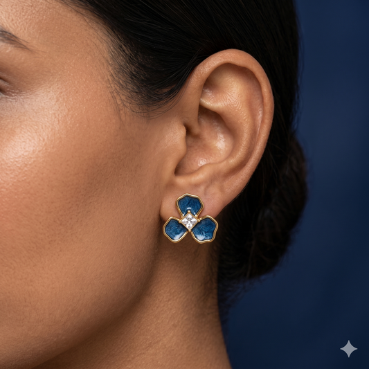 Sapphire Petal Studs - BKAT08.1