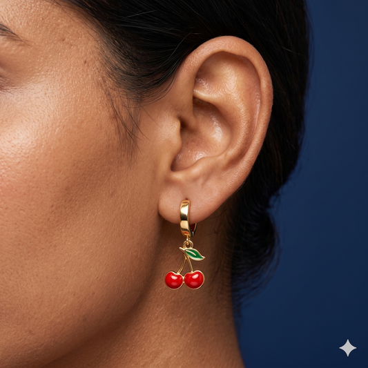 Cherry Pop Hoop Earrings - BKAT07