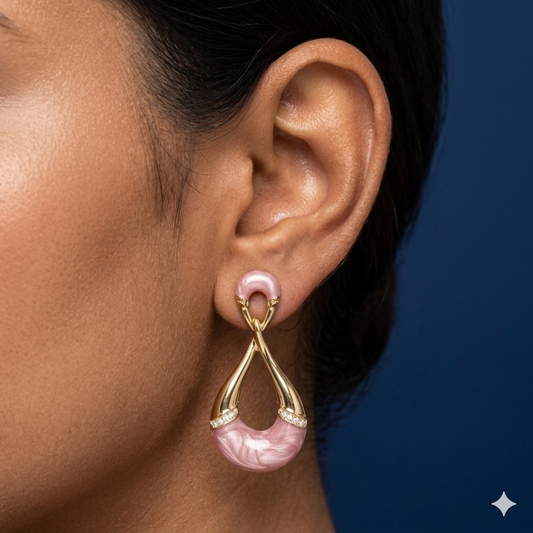 Modern Rosé Drop Earrings - BKEN01