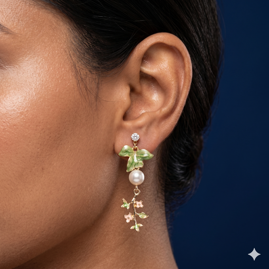 Bloom & Pearl Vine Earrings - BKEN08